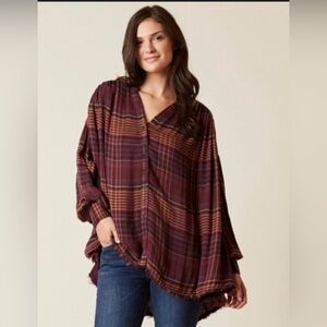 Free people come on over button down tunic top